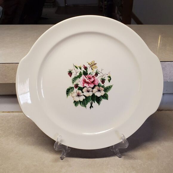 Regency by Lifetime China Co. Platter 10" Floral with Butterfly - Picture 1 of 8